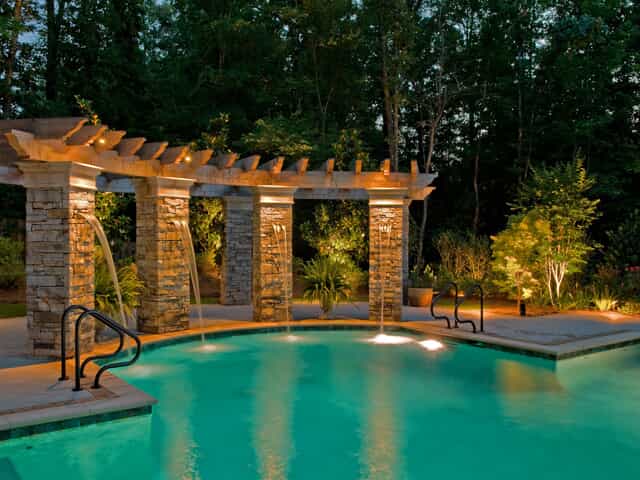 outdoor lighting by pool